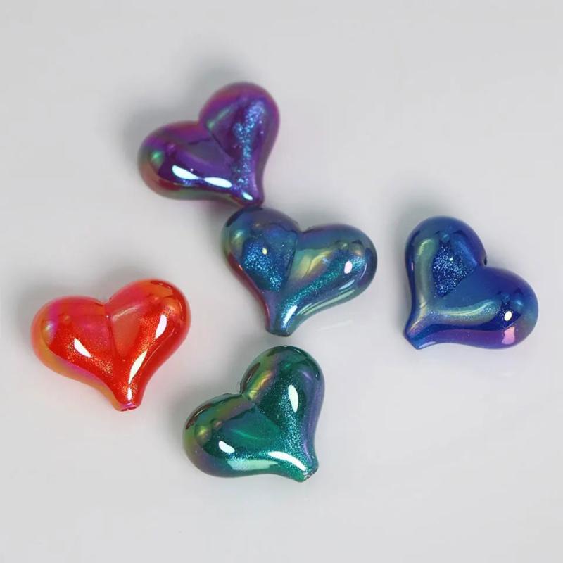 Cat Eye Starry Heart Beads for Jewelry Making DIY Decorations