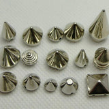 100 Assorted Metallic Acrylic Rock Punk Spike Stud Beads