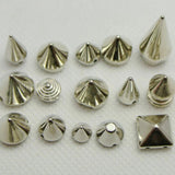 100 Assorted Metallic Acrylic Rock Punk Spike Stud Beads