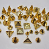 100 Assorted Metallic Acrylic Rock Punk Spike Stud Beads