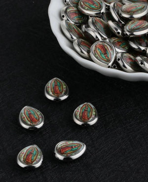 Cottvott 30Pcs/Lot DIY Rosary Chaplet Parts Heart Water-Drop Shape