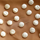 Baroque Irregular Flat Round Acrylic Pearl Beads Earrings DIY Accessories