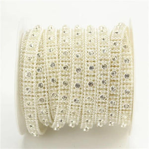 3M Inlaid Diamonds Fishing Line Pearls Beads Chain Garland Flowers Wedding Brida