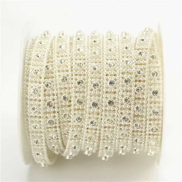 3M Inlaid Diamonds Fishing Line Pearls Beads Chain Garland Flowers Wedding Brida