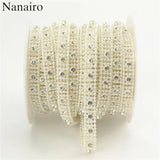 3M Inlaid Diamonds Fishing Line Pearls Beads Chain Garland Flowers Wedding Brida