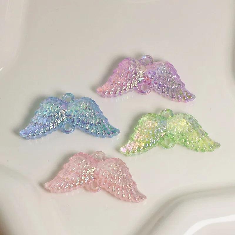 Luminous Glow Angel Wings Beads Jewelry Making Charms Bracelet Accessories