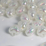 AB Crystal Mermaid Heart Beads Bracelet Necklace Earrings Charms DIY Decor