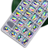 Oval Crystal Sew On Rhinestone Flatback Egg Shape - Wedding Dress DIY