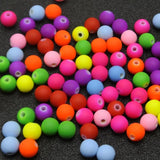 Mixed Neon Acrylic Round Beads 6-12mm Rubber Tone