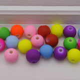 Mixed Neon Acrylic Round Beads 6-12mm Rubber Tone