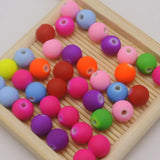 Mixed Neon Acrylic Round Beads 6-12mm Rubber Tone