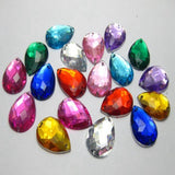 100 TearDrop Rhinestone Gems 18X13mm Sew on Beads Colour
