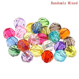 600Pcs Mixed Acrylic Round Spacer Beads 6mm Dia.