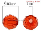 600Pcs Mixed Acrylic Round Spacer Beads 6mm Dia.