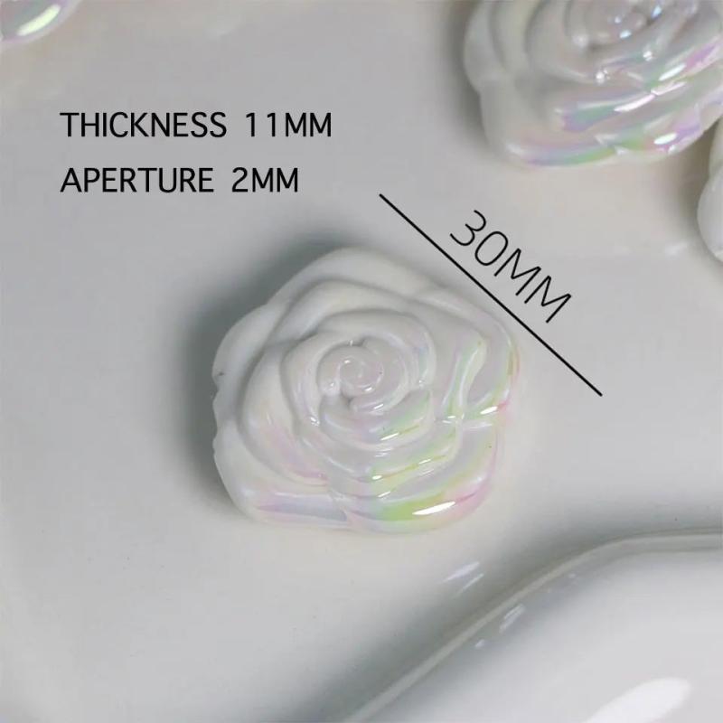 AB Rose Flower Beads DIY Crafts Decoration Phone Chain Keychain