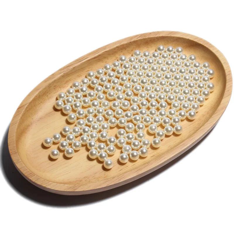 100PCS 8mm NO HOLE ABS Pearl Beads for Clothing Making