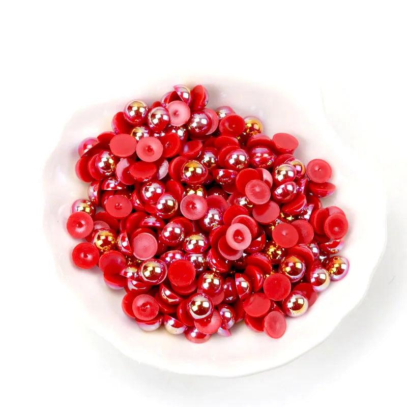 AB Half Round Acrylic Pearl Beads for DIY Jewelry Nail Art 3-14mm