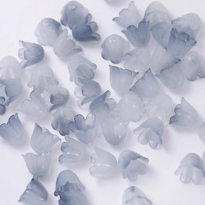 200pcs Acrylic Flower Beads Gradient Spacer Beads Jewelry Making Material 10mm