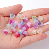 200pcs Acrylic Flower Beads Gradient Spacer Beads Jewelry Making Material 10mm