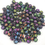 Neon Cross Pattern Acrylic Round Beads 6mm-10mm for Kids Craft