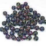 Neon Cross Pattern Acrylic Round Beads 6mm-10mm for Kids Craft