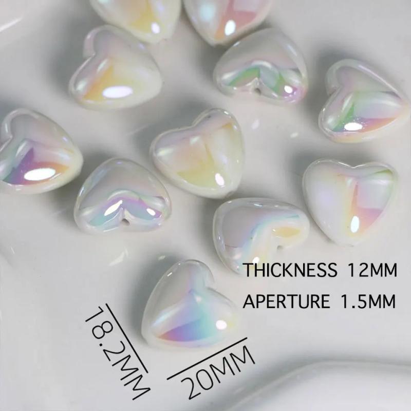 Love Heart Beads Jewelry Making DIY Phone Chain Keychain Bracelet