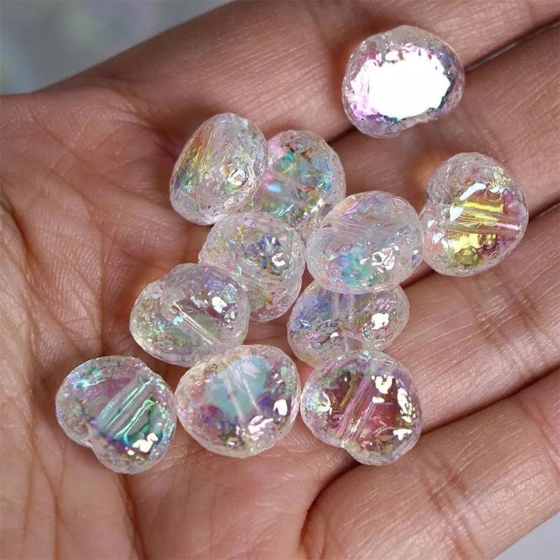 Colorful Cockles Peach Heart Beads Jewelry Making DIY Decorations