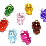 100 Mixed Colour Transparent Acrylic Animal Cat Charm Pendants