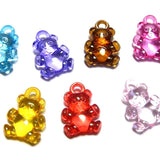 100 Mixed Colour Transparent Acrylic Animal Cat Charm Pendants