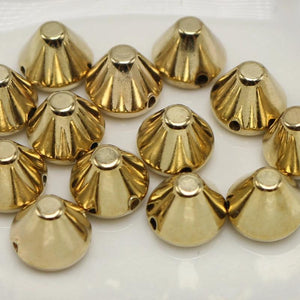 200 Golden Metallic Spike Rivet Stud Beads 8X6mm