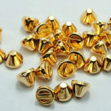 200 Golden Metallic Spike Rivet Stud Beads 8X6mm