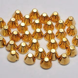 200 Golden Metallic Spike Rivet Stud Beads 8X6mm