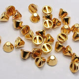 200 Golden Metallic Spike Rivet Stud Beads 8X6mm