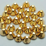 200 Golden Metallic Spike Rivet Stud Beads 8X6mm