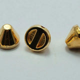 200 Golden Metallic Spike Rivet Stud Beads 8X6mm