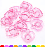 50 Acrylic Hollow Heart Charm Pendants 22mm Kid Craft