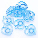 50 Acrylic Hollow Heart Charm Pendants 22mm Kid Craft