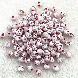 Frost Cracked Acrylic Round Spacer Beads 8mm 50-200pcs