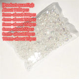 1100pcs Mixed Size AB Round Acrylic Beads Straight Hole DIY Bracelet Jewelry
