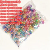 1100pcs Mixed Size AB Round Acrylic Beads Straight Hole DIY Bracelet Jewelry
