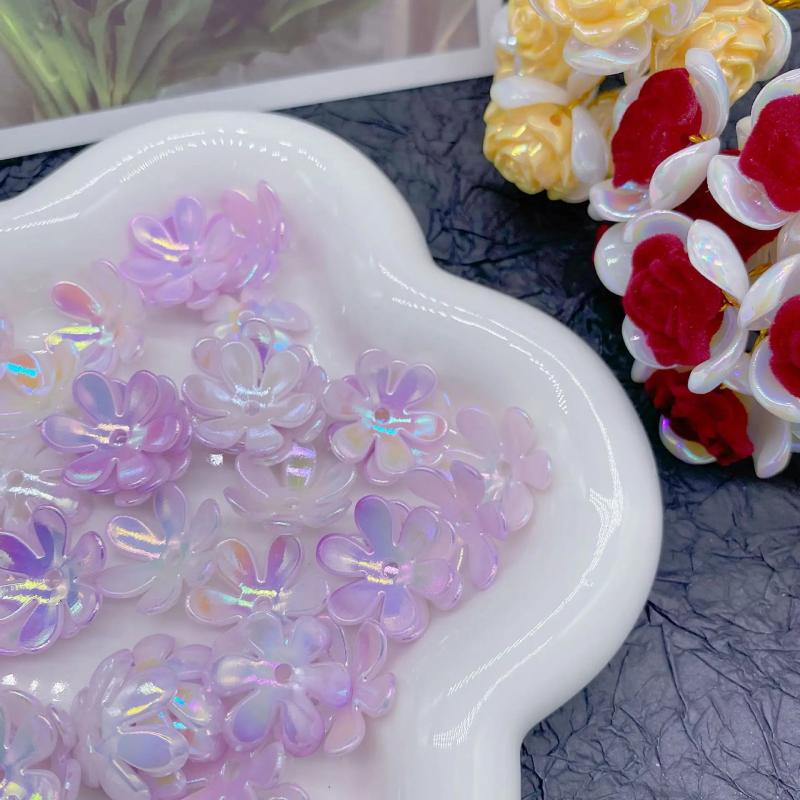 10pcs 20mm Gradual Six Petal Flower Acrylic DIY Jewelry Accessories