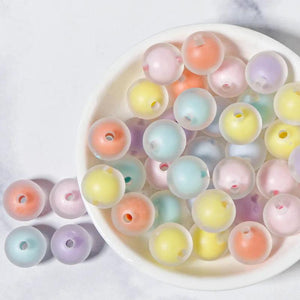 Acrylic Frosted Round Beads Loose Beads DIY Jewelry