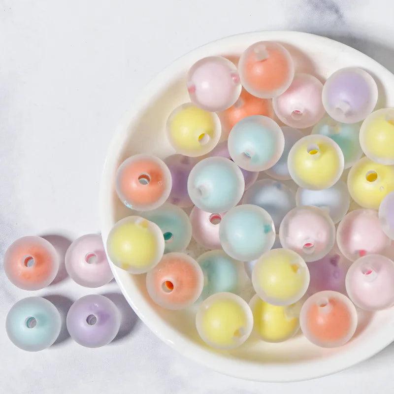 Acrylic Frosted Round Beads Loose Beads DIY Jewelry