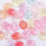 50g Transparent AB Plated Pearl Charm Beads Acrylic Cabbage Leaf Petal Pendant