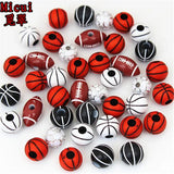 50Pcs Sports Ball Acrylic Spacer Beads for DIY Jewelry Making