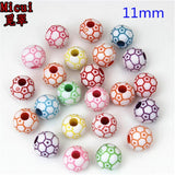 50Pcs Sports Ball Acrylic Spacer Beads for DIY Jewelry Making