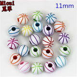 50Pcs Sports Ball Acrylic Spacer Beads for DIY Jewelry Making
