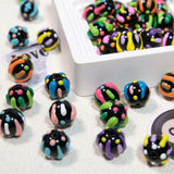 Hand Painted Pumpkin Round Beads for Jewelry Making