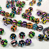 Hand Painted Pumpkin Round Beads for Jewelry Making