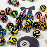 Hand Painted Pumpkin Round Beads for Jewelry Making
